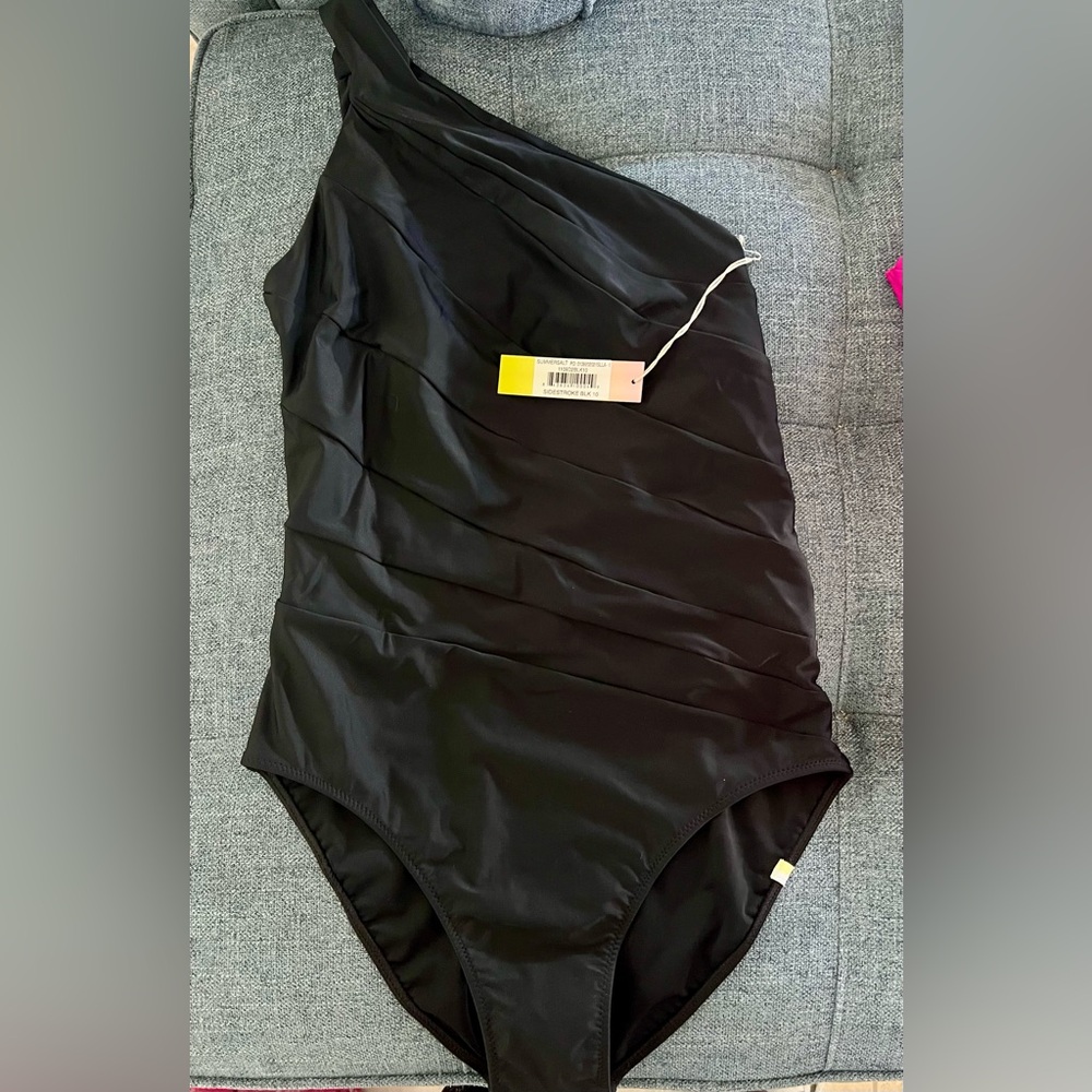 Summersalt Sidestroke NEW WITH TAGS Black One-Shoulder Swimsuit